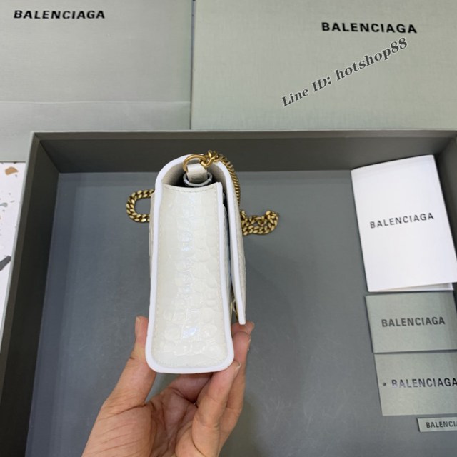 Balenciaga專櫃爆款鱷魚紋迷你女士肩背包 巴黎世家沙漏鏈條斜挎包 fyj1872